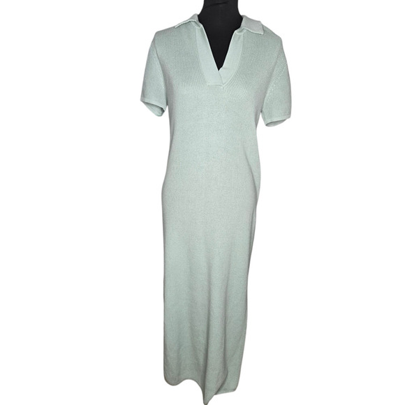 Talbots Haven Well Within Organic Cotton Rib Knit Johnny Collar Dress Size: M - Picture 2 of 5